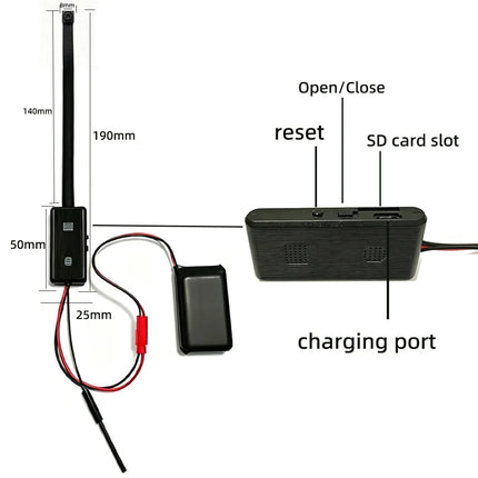 4K mini macro WiFi camera, rotatable focusing lens, motion detection, remote viewing on mobile phone