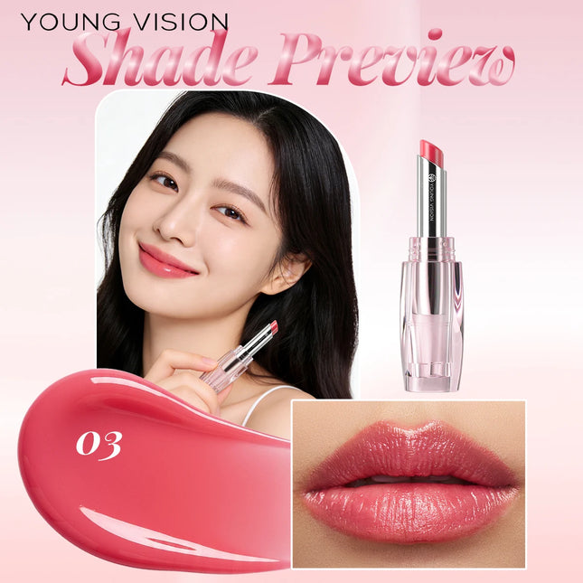 6 Colors Crystal Glossy Lipstick - Moisturizing Tinted Lip Balm,  Shimmer, Transparent Tube, Long-Lasting Hydration,