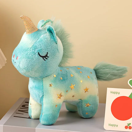 Doll Cute Sparkly Star Pattern Plush Unicorn Keychain Soft Fluffy Stuffed Toy Bag Pendant Claw Machine Prize Party Gift