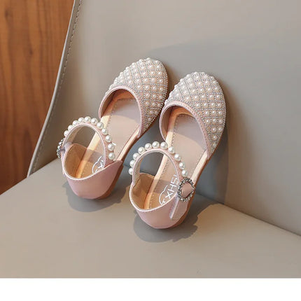 Girls LeatherShoesChildren's Crystal Shoes 2025Spring Summer New Little Girls Princess Shoes Fashion Shiny RhinestoneDance Shoes