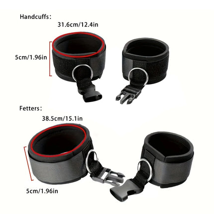 2PCS Sex Wrists & Ankle Cuffs Erotic Handcuff Adjustable Soft Hand Restraint Cuffs Couple Role Play Games Toys Sex Accessories