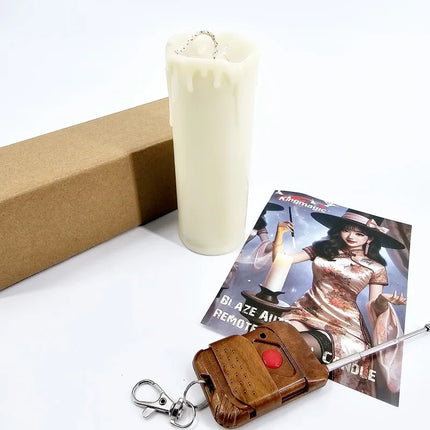 Remote Control Self-Igniting Candle with Ghost Flame Illusion Stage Pranks Auto Lighting Magic Trick Halloween Accessory