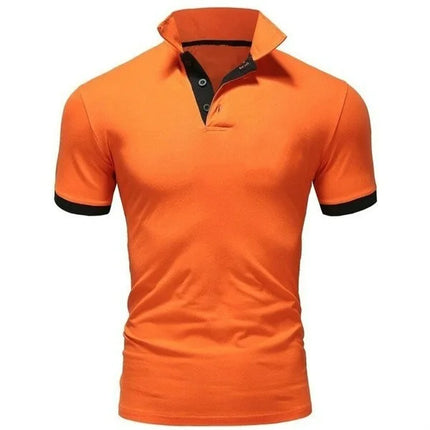 Men's Solid Color Short Sleeve T-Shirt Collar Polo Comfortable Breathable Fashion Basic Fit for Spring/Summer