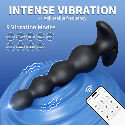Thrusting Anal Beads Butt Plug Vibrator Male Prostate Massager Telescopic Vibrating Anal Plug Stimulator Sex Toys for Women Men