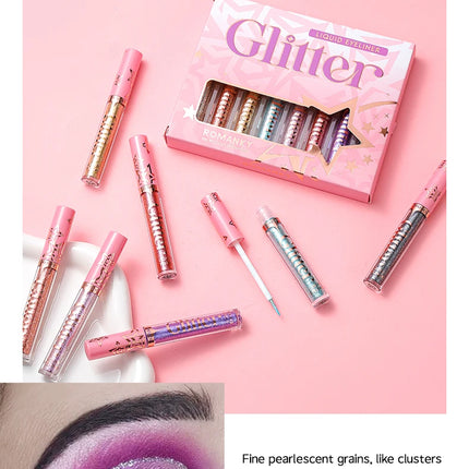 Glitter Liquid Eyeliner Pencil Flash Dazzling Eyeshadow Pearlescent Outline Pen Long Lasting No Smudge Women's Makeup Gifts