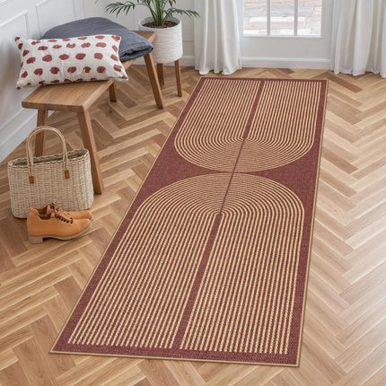 VIKAMA Simple And Retro Line Long Corridor Carpets, Washable Kitchen Carpets, Laundry Room Carpets, And Home Decorations