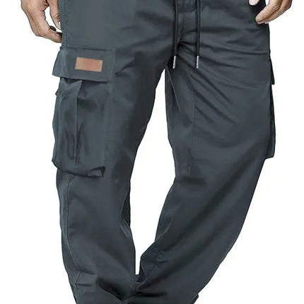 2024 Amazon Summer New Men's Work Pants European and American Independent Station Drawstring Multi Pocket Casual Pants