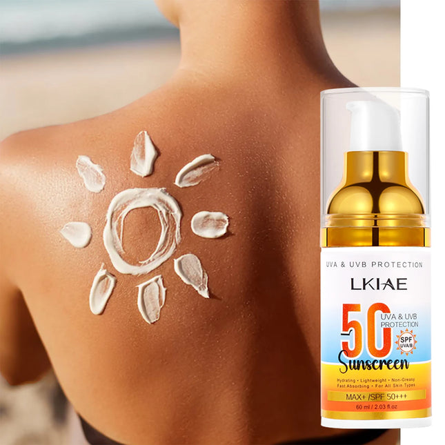 LKIAE Spf 50+ Sunscreen, UVA, UVB Protection, Prevent Sunburn, Skin Darkening, Pigmentation, Anti-Wrinkles, With Aloe Vera