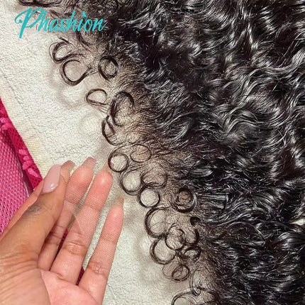 Phashion 26 28 Inch 13x6 Deep Curly Lace With Curly Baby Edges 6x6 Closure Real Hd Lace Melt Skin Full Frontal Only Human Hair
