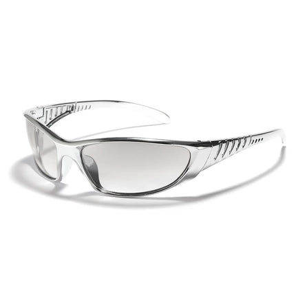 Y2K Silver Sunglasses Color Hollowed Out Future Sense Of Technology Hot Girls Net Red Sunglasses Women Sunglasses Trendy Men