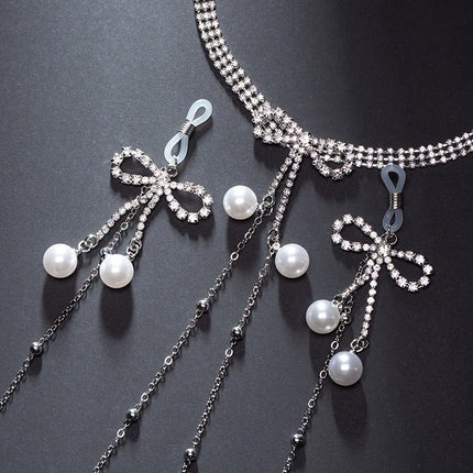 New Custom Rhinestone Nipple Clamps Bow Pendant Body Chain Sexy Accessories Breast Restraint Fetish Erotic Collar Adult Sex Toys