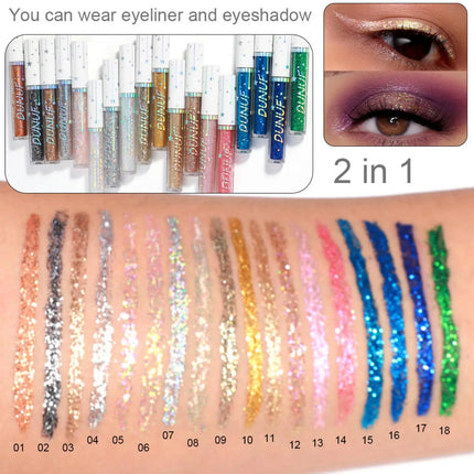 1PC Shiny, Colorful, Quick-drying, Blasting, Waterproof, Vibrant Liquid Eyeliner and Eyeshadow, Ideal Holiday Gift Collection
