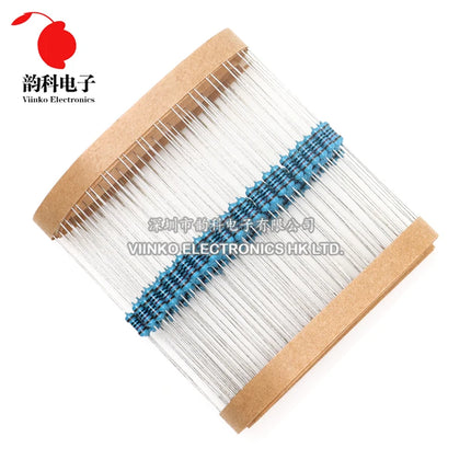 100pcs 1/4W 0R-22M 1% Metal Film Resistor 0.25W 0 2.2 10 100 150 220 270 330 470 1K 2.2K 4.7K 10K 47K 100K 470K 1M 10M 20M ohms