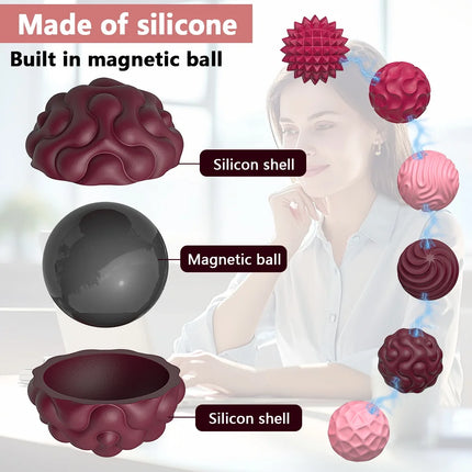 Silicone Magnetic Balls Fidget Toys for Adults Stress Balls Sensory Toy Magnet Desk Fidgets with Textured ADHD Anxiety Relief