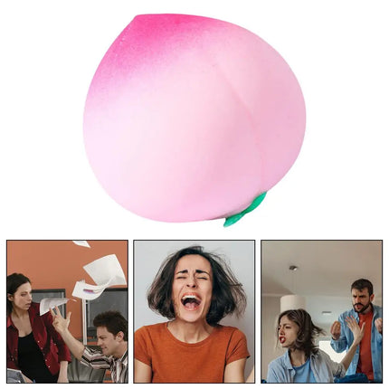Pink Juicy Peach Squishy Toy Anti-Stress Slow Rising Fruit Pinch Squeeze Stress Reliever Toys Fun Design Squeezable Toys