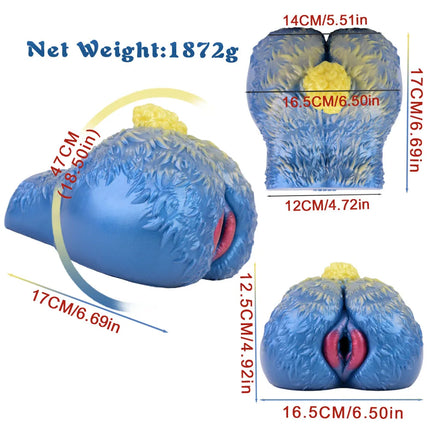 SHAZ 2.1kg Heavy Masturbation Cup, Medical-grade Liquid Silicone, Two Channel Onahole Stroker Male Masturbator Adult Toy for Men