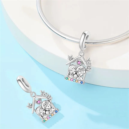 Original 925 Sterling Silver Charms Beads Cute Mushroom Unicorn Love Wings Pearl Charm for Bracelet Pendant Woman Girl Jewelry