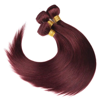 Peruvian 99J Straight Human Hair Bundles Wine Red Human Hair Extenstion Grade 12A Remy Hair 1/3 Pc Straight Human Hair Bundles