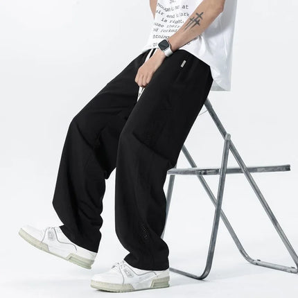 Mesh Men Pants Summer Solid Color Breathable Quick-dry Sports Running Fitness Casual Fashion Men Thin Pants