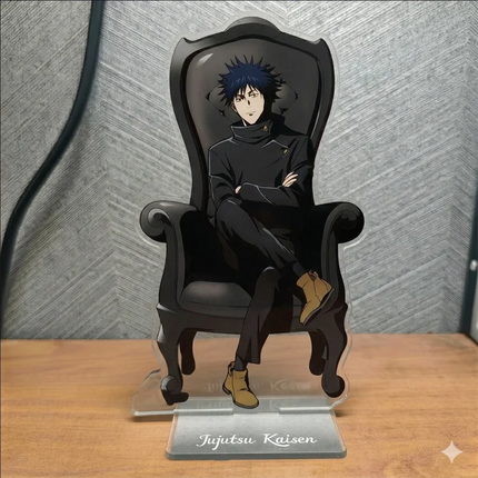 Anime Jujutsu3 Peripherals Black Chair Sitting Pose Zen'in Naoya Figure Acrylic Stand Yuji Itadori Figurine  Keychain Plate Toys