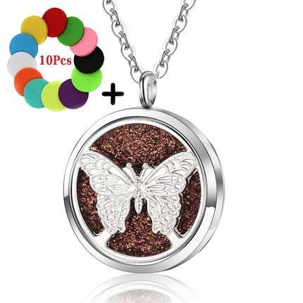 High Quality Patterns Tree of Life Aromatherapy Diffuser Pendant Perfume Locket Women Essential Oil Necklace Jewelry Wholesale