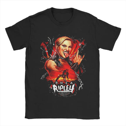 Rhea Ripley B4B Edition T Shirt Men's Cotton Clothes Harajuku  Round Neck Short Sleeve