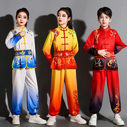 Children Clothing Ethnic Style Chinese Performance Kung Fu Uniform Boy Set Wushu Suit Cosplay Costumes Stage Girl Kids Clothes