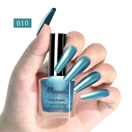 12 colors 7.5ml metal mirror nail polish semi-permanent topcoat nail polish LED gel varnish suitable for girls diy nail charm