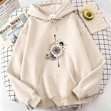 Hoodies Harajuku Moon Star Print Casual Hoodies Sweatshirts Fleece Men Women Tops Vintage Hoodie Sweatshirt
