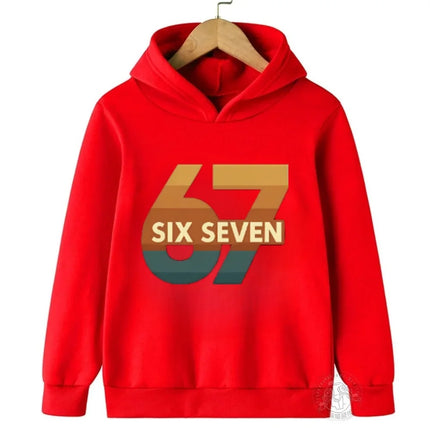 Autumn 67 Locked in Warm Children's Hoodie Viral Slang Kids Casual Boy Girl Pullover Fashion Funny Comfortable Fleece Sweatshirt