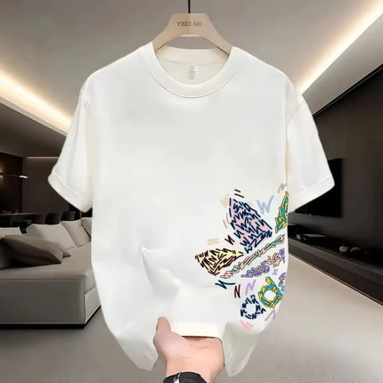 Summer New Casual Men's and Women's Printed Short-sleeved Cotton T-shirt Loose and Versatile Fashion Half-sleeved Casual Wear