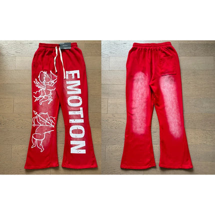 Mixed Emotion Zipper Hoodie Thin Pure Cotton Print Diamond Pattern Casual Streetwear Sweatshirt Red