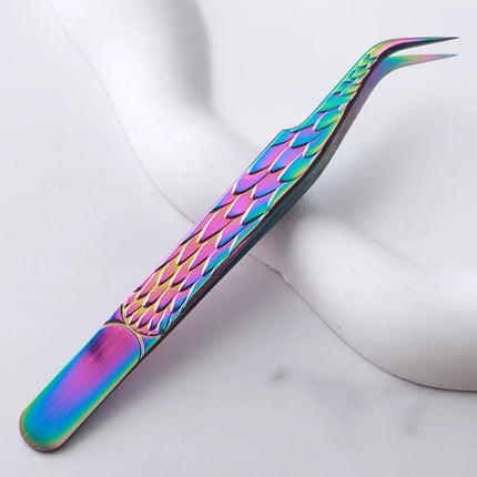 Professional Eyelash Tweezers for Lash Extension, Stainless Steel High Precision Eyelash Extension Eyebrow Tweezers