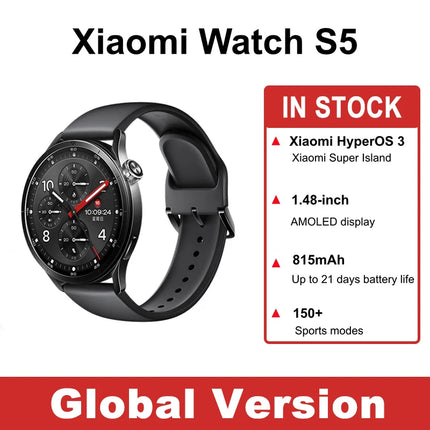 Global Version Xiaomi Watch S5 Smartwatch 1.48" AMOLED Screen 21 Days Battery Life All Day Health Monitoring 150+ Sports Modes