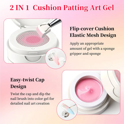 10-Color Cushion Gradient Painting Gel, UV/LED Blush Tap Gel, Nail Art Cushion Tap Gel Painting Tool