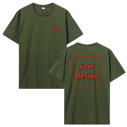 Customized printed T-shirt for men's and women's personalized top T-shirt DIY your favorite photo or logo cotton T-shirt