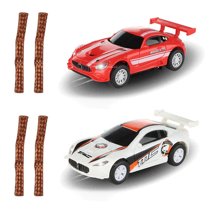2pcs Slot Car 1/64 Scale Electric Racing High Speed Track Cars 1:64 with Lights Compatible Carrera Go Scalextric Toy