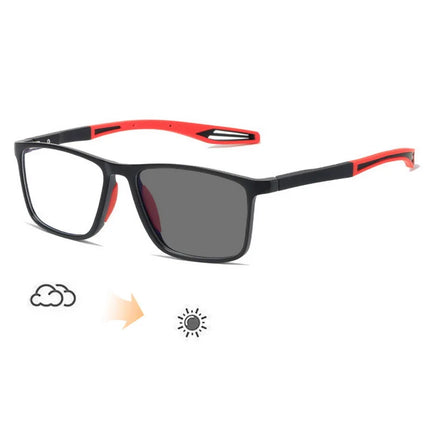 Photochromic Sports Myopia Glasses Ultralight Frame Anti Blue Light Outdoor Sunglasses Nearsighted Optical Eyeglasses Diopter