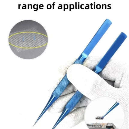 Precise Titanium Alloy Tweezers Professional Phone Repair Tool Fingerprint Flying Wire Tweezers Antimagnetic Electronic Forceps