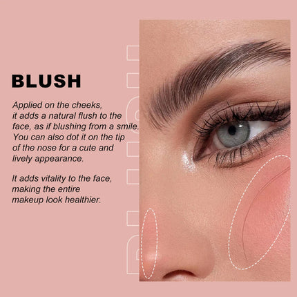 6-colour cushion cotton blush, skin-friendly highlighter that is not irritating, blends naturally without clumping.