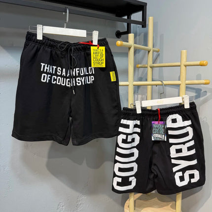 26SS New American Style That's A Awful Lot of Cough Syrup Shorts Sporty Casual Letter Printed Shorts
