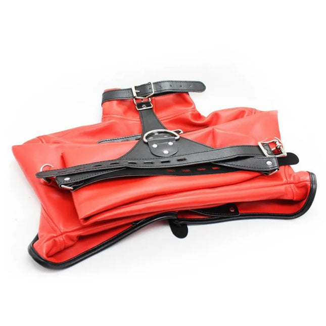SM Open Breast PU Leather Straitjacket Top,Arm Binder Restraint Jacket Straight,BDSM Bondage Sex Slave Binding Sex Toy For Women