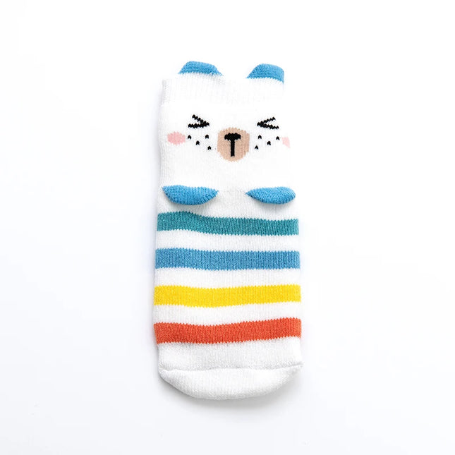 1 Pair Winter Cute Animal Anti-slip Socks For Baby Boys Warm Socks For Baby Girls Newborn 0 to 24M Super Thicken Terry Socks In