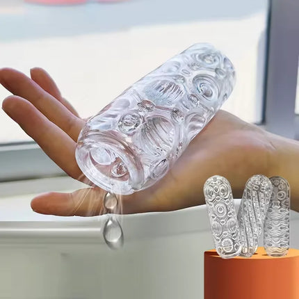 Masturbator Cup Soft Realistic Vagina Endurance Exercising Transparent Male Endurance Training Pocket Pussy Adult Sex Toy 18+