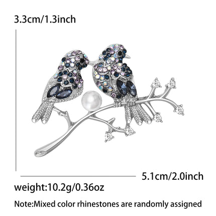 Classic Rhinestone Bird Brooches for Women Unisex Enamel Animal Pins Office Party Friend New Fashion Gifts Jewelry Accessories