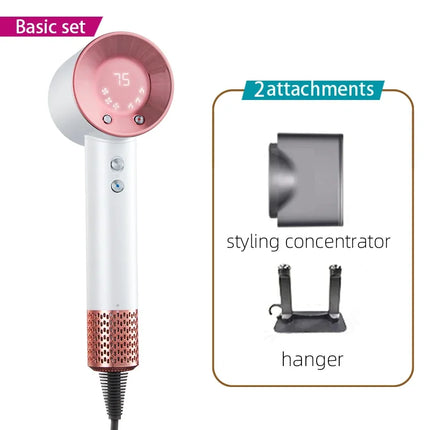 Professional Hair Dryer High Speed Negative Ion 110000rpm Hair Dryer 1500W Professional Hair Care with LED Temperature Display