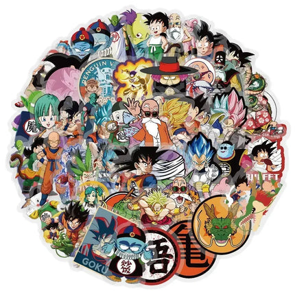 104pcs Dragon Ball transparent stickers hot blooded cartoon anime waterproof graffiti for cups suitcases decorative toy gift
