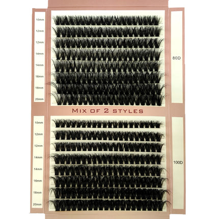 HBZGTLAD 16 Rows 5D Fluffy Cluster Lashes 60D-100D Mix Natural Thick Eyelash D/DD Individual Lashes 10-20mm DIY Lash Extensions