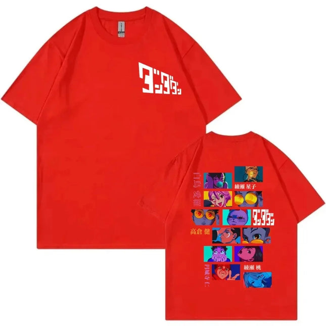 Japanese Funny Anime Dandadan T-shirt Men Women Clothing Cartoon Short Sleeve Tops High Quality Cotton Oversized Tees for Fans