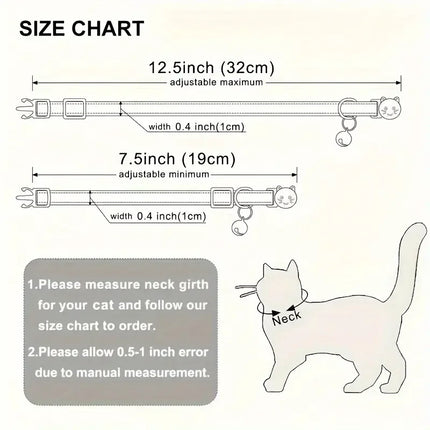 Personalized ID Tag Bohemian Cat Collar with Bell Custom Safety Breakaway Adjustable Engraved Small Kitten Necklace